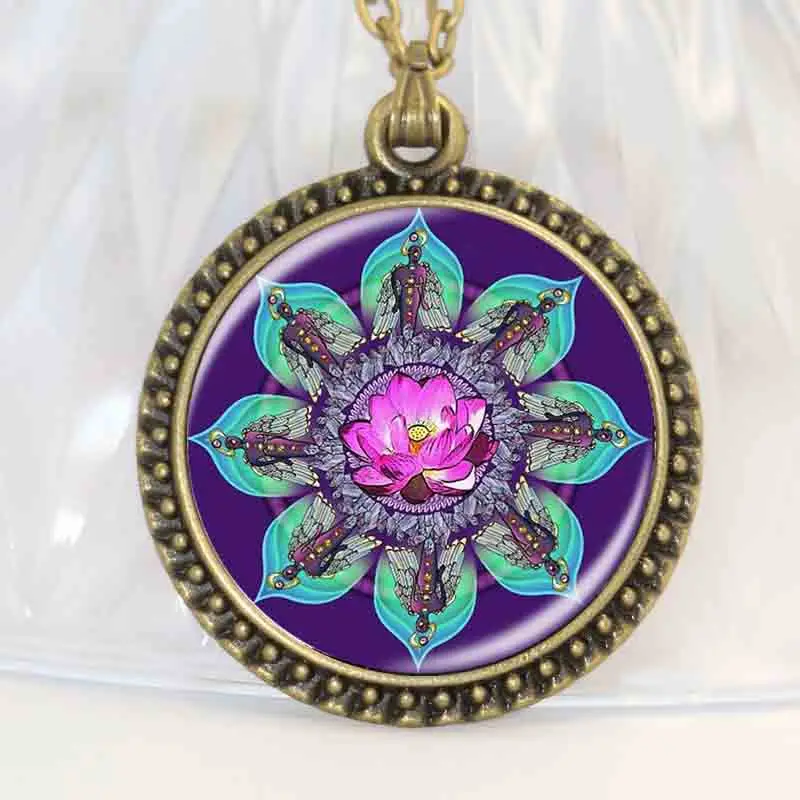 Стеклянный купол оптом ожерелье ручной работы цветок жизни с подвеской
