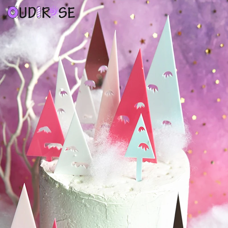 OUDIROSE разноцветная Рождественская елка акриловый торт ко дню рождения Топпер