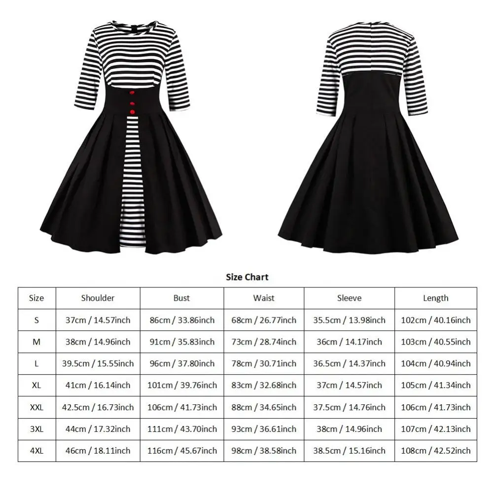 Новое летнее платье в полоску для женщин 2018 с коротким рукавом Хепберн 1950s Стиль