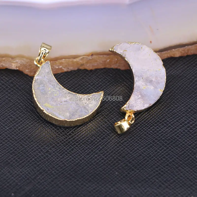 6 шт. подвеска из титанового кварца в форме полумесяца | Украшения и аксессуары