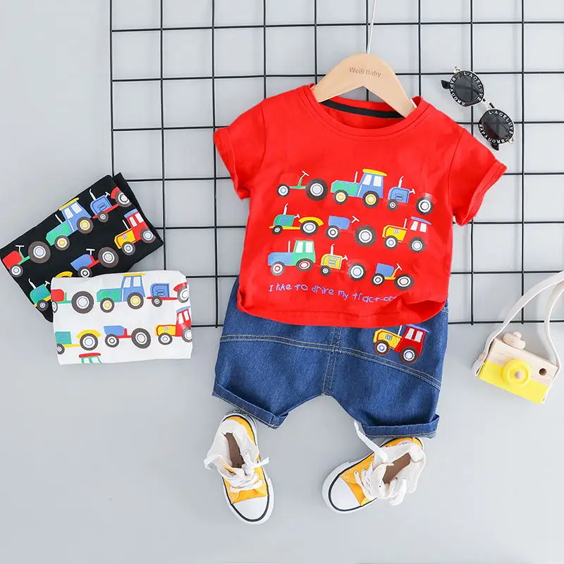 2019 Summer Baby Girls Boys Clothing Sets Infant Clothes Suits Car T Shirt Shorts Kids Children Vacation Costume | Детская одежда и