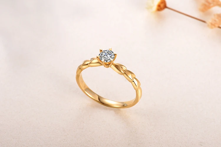 Бренд ZOCAI кольцо подлинное 18 K золото(Au750) Настоящее 0,30 CT Сертифицированный бриллиант обручальное кольцо W06505