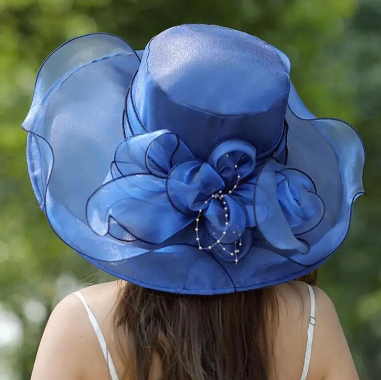 Женское платье Дерби пляжный церковный колокол шляпа с бантом и Свадебные шляпы