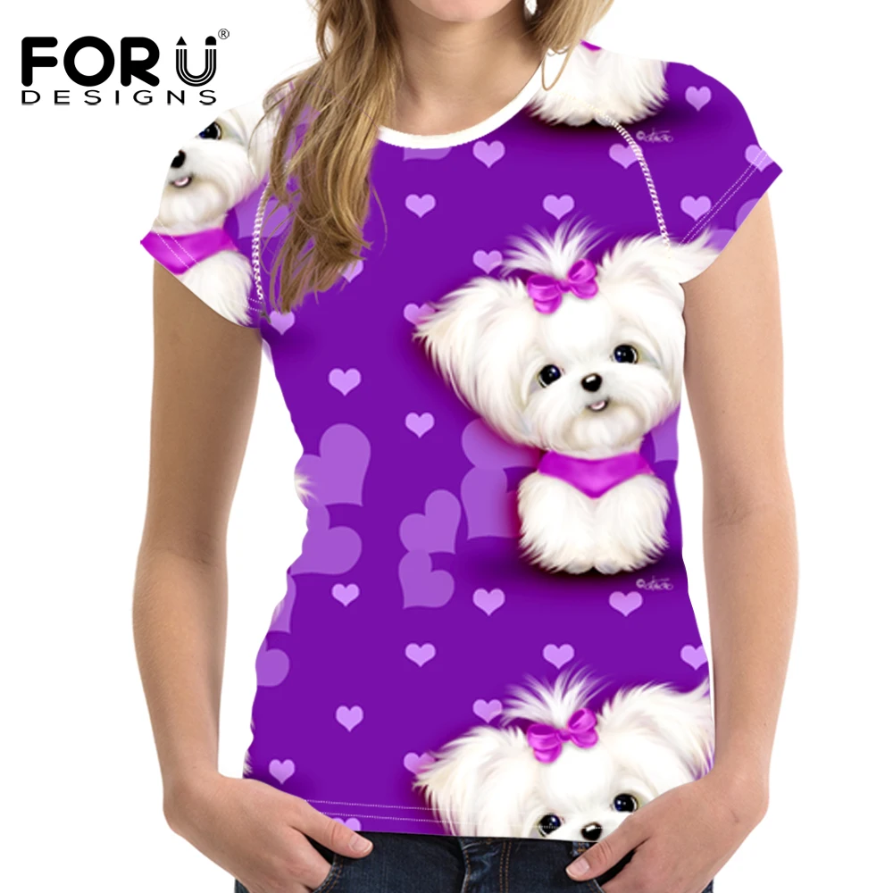 FORUDESIGNS/женская футболка с 3D принтом в цветочек о вырезом для девочек