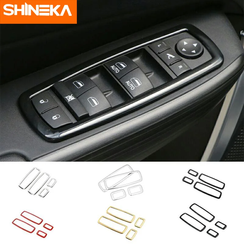 SHINEKA автомобильные наклейки для интерьера Jeep Grand Cherokee 2011 2016 АБС пластик салона автомобиля кнопочный