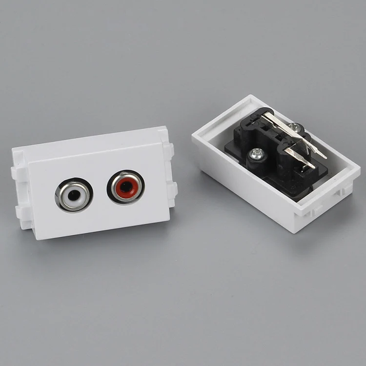 1 шт. дешевая цена аудио Слот Модуль Белый Красный цвет розетка 23x36 мм - Цвет: 1pc Solder