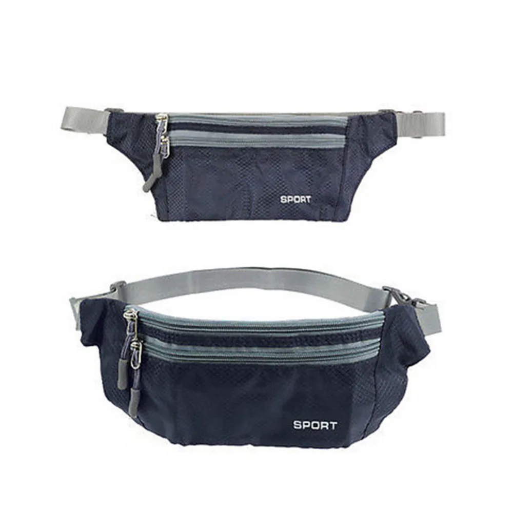 Travel Pouch Zippered Waist Compact Security Money Tablet Adjustable Belt Bags black color promotion | Спорт и развлечения