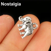 nostalgia 30pcs tibetan silver plated cute small elephant animal charms for jewelry making