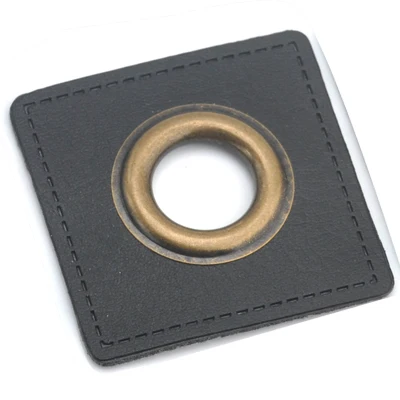 Black bronze eyelets 30 шт./лот 37 мм квадратный черный/коричневый искусственная кожа пришить значки патч этикетки+ внутренний 12 мм Металлические латунные люверсы - Цвет: Black bronze eyelets