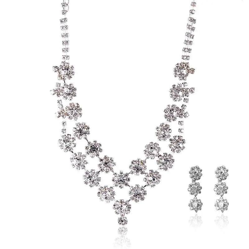 SUKI Новый Серебряный Цвет Кристалл Снежинка очарование ожерелье с медной