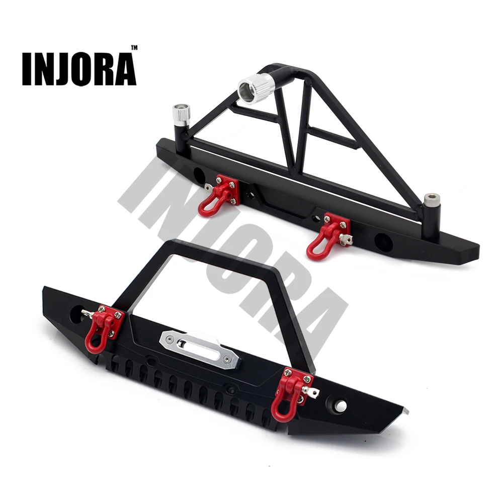 INJORA 1:10 RC Гусеничный металлический передний и задний бампер с подсветкой для 1/10 осевой SCX10 90046 RC автомобиль