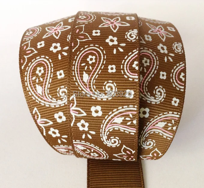 

(100yards/lot ) 1" Paisley Printed Grosgrain Ribbon