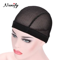 top nunify 6pcs 12pcs wholesale big hole breathable wig caps for making wigs black braided dome cap wig accessories for crochet