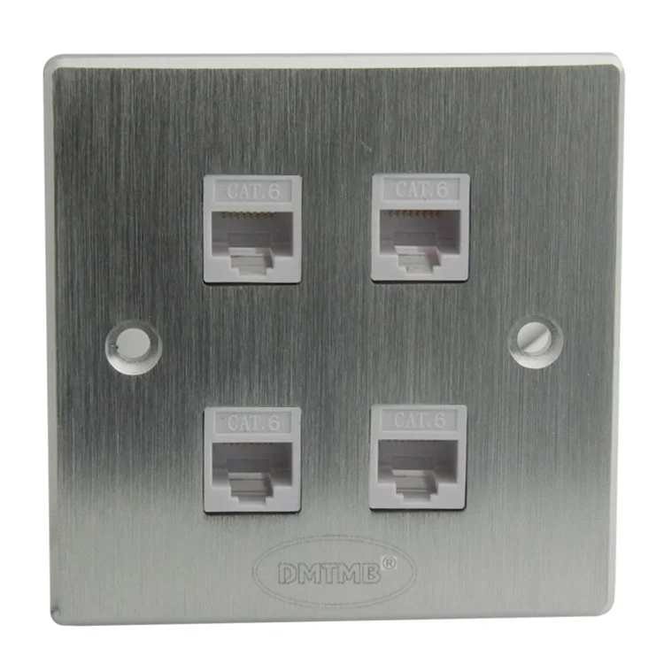 Алюминиевая настенная пластина с 4 X RJ45 и поддержкой DIY|wall plate|rj45 platerj45 wall plate |