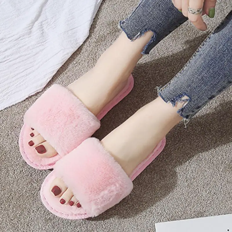 Женские меховые тапочки домашние плюшевые женская обувь удобные женские