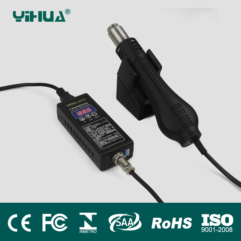 

Паяльная станция YIHUA, Портативная паяльная станция для BGA, Нагнетатель горячего воздуха, тепловой пистолет для сноса ветровых пистолетов, 220 ...
