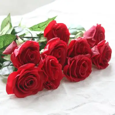 red 6 головок настоящие весенние латексные цветы Искусственные Розы Букеты для свадебного украшения дома - Цвет: red