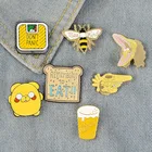 Ура! Желтая эмалированная коллекция булавок, не паникуйте пчелу, приключения, брошь, булавка, металлический значок, одежда, ювелирное изделие, отворот