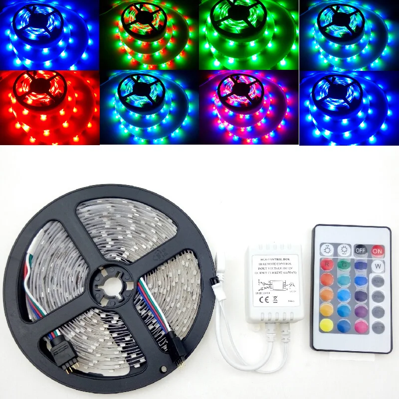 12 V 3528 RGB светодиодный светильник с клейкой лентой 5 метров рулон 60 светодиодный/м