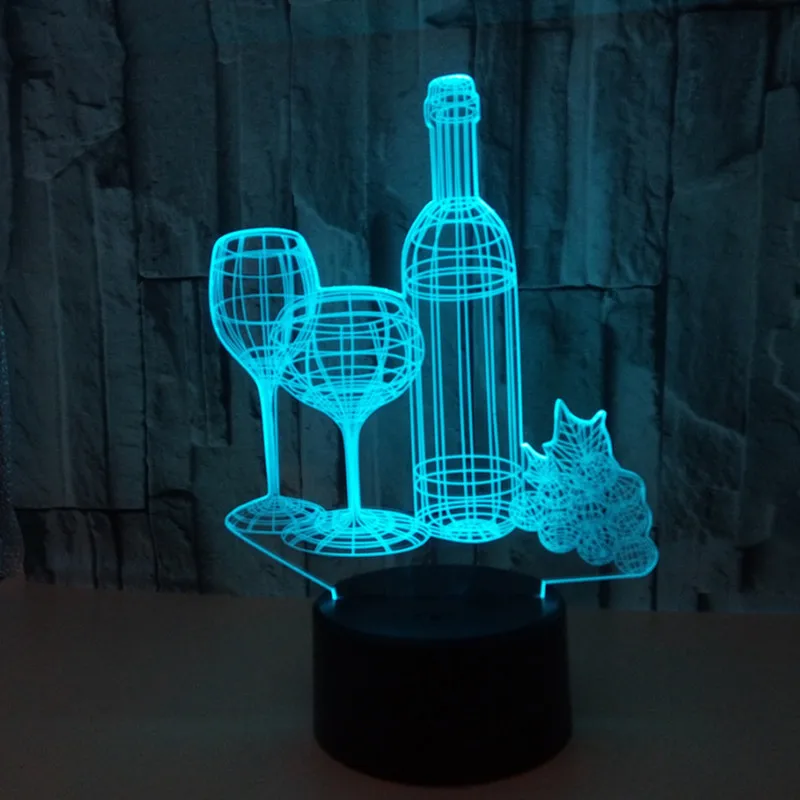 Красочный сенсорный светодиодный ночник 3d иллюзия USB атмосфера настольная лампа
