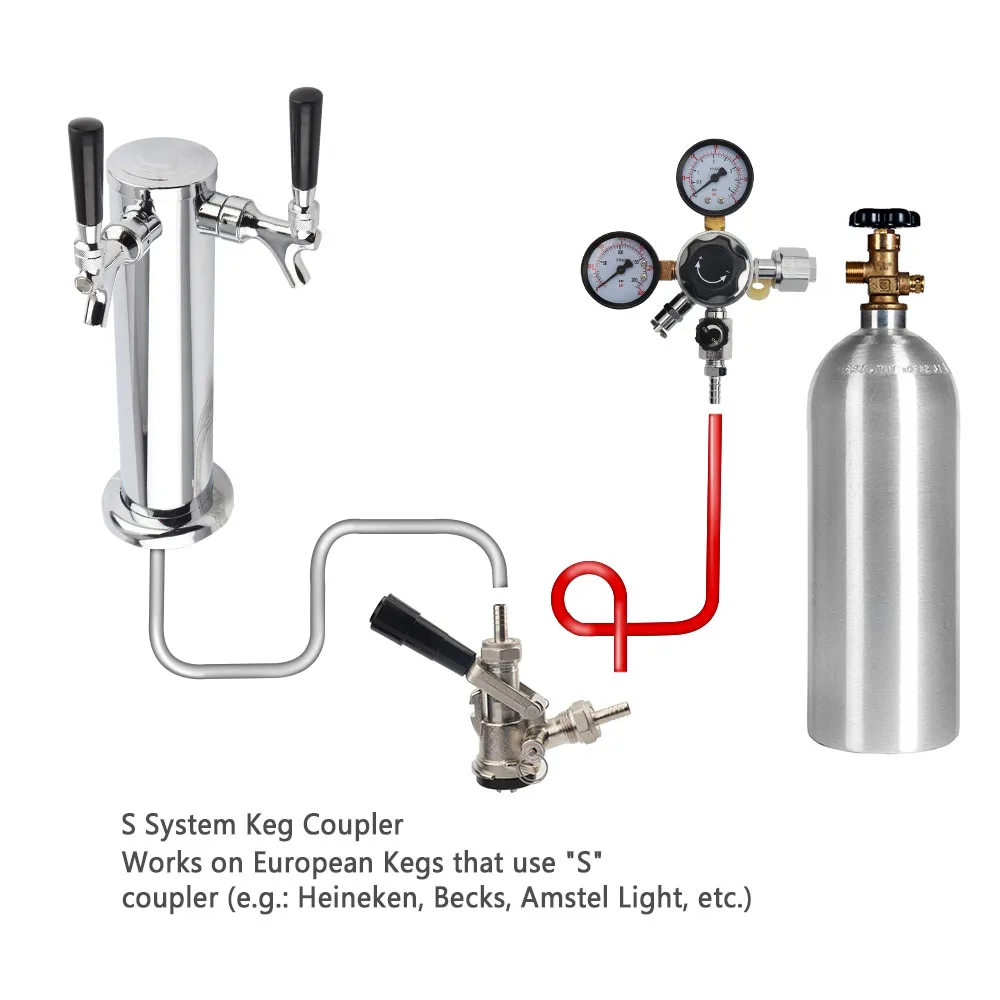 CGA320 двойной Калибр CO2 Регулятор газа для Homebrew содовой черновик пива Kegging с 5/16