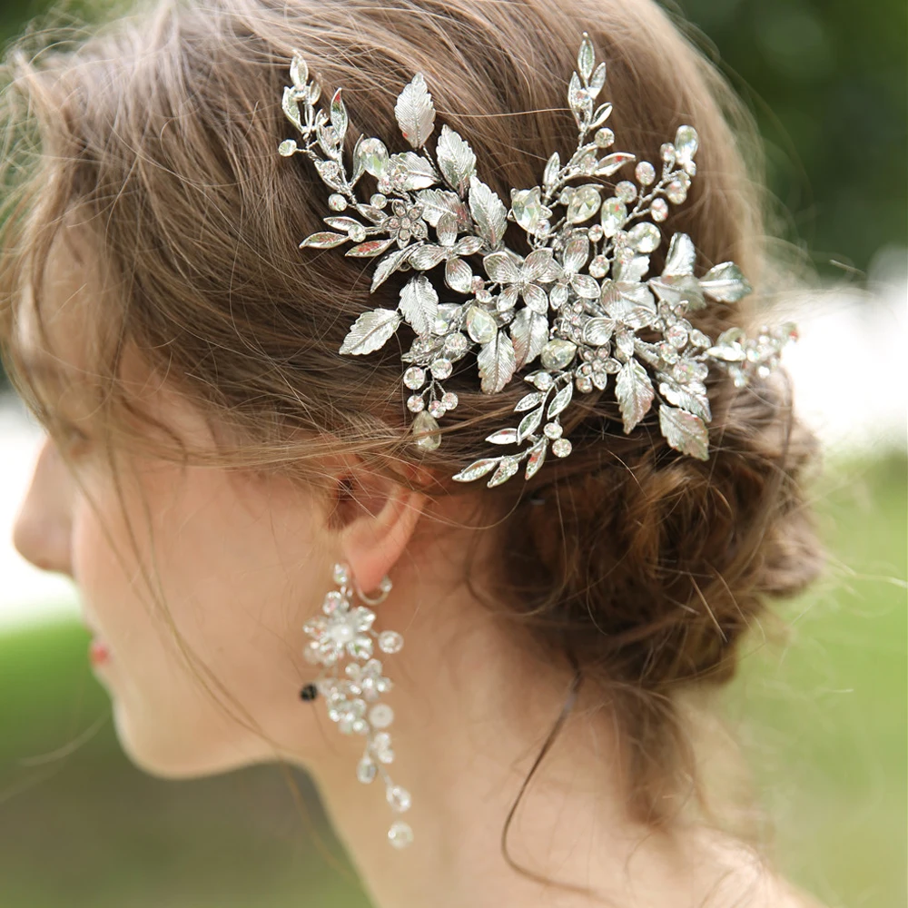 

Antique Crystal Bridal Hair Clip Handmade Rhinestone Wedding Headpiece Vintage Hair piece