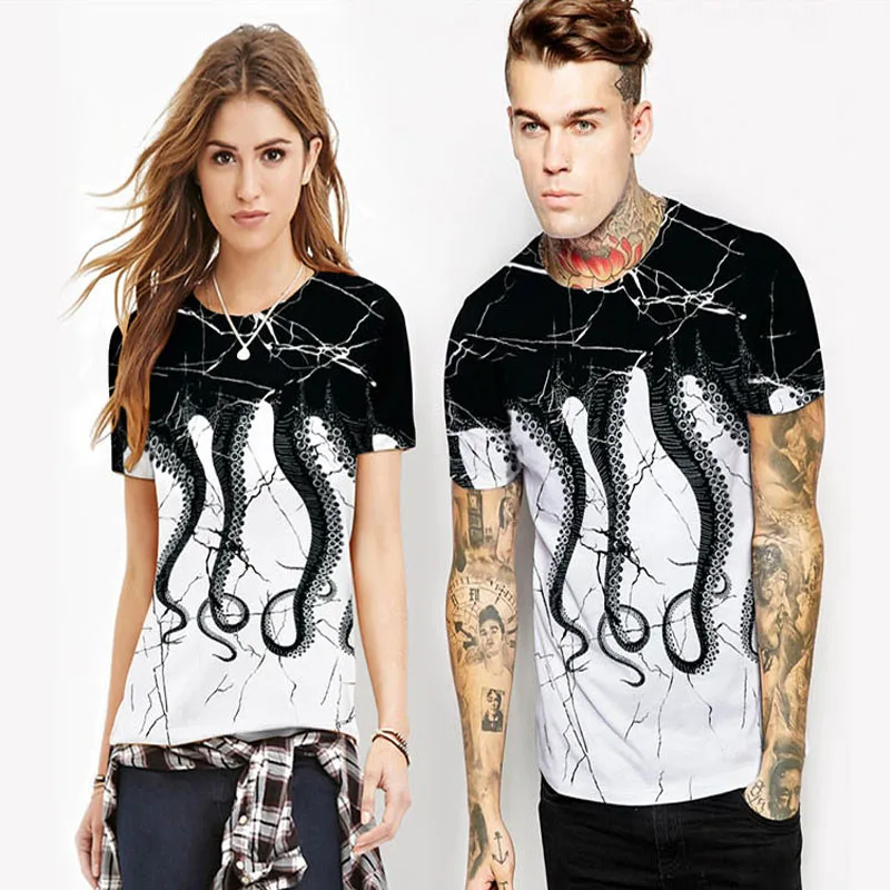 2019 летние новые мужские футболки с 3D принтом модные топы короткими рукавами