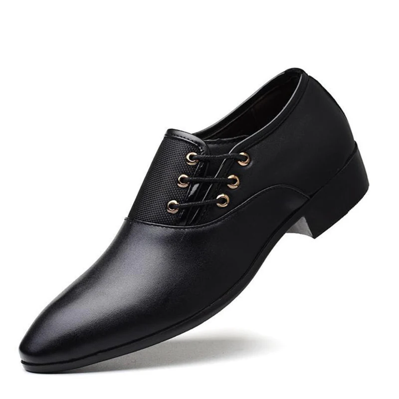 Men's Wedding Shoe Oxfords For Mens Shoes Formal Leather Black Brogues Dress Lace-Up Men Casual Large Size 47 | Обувь