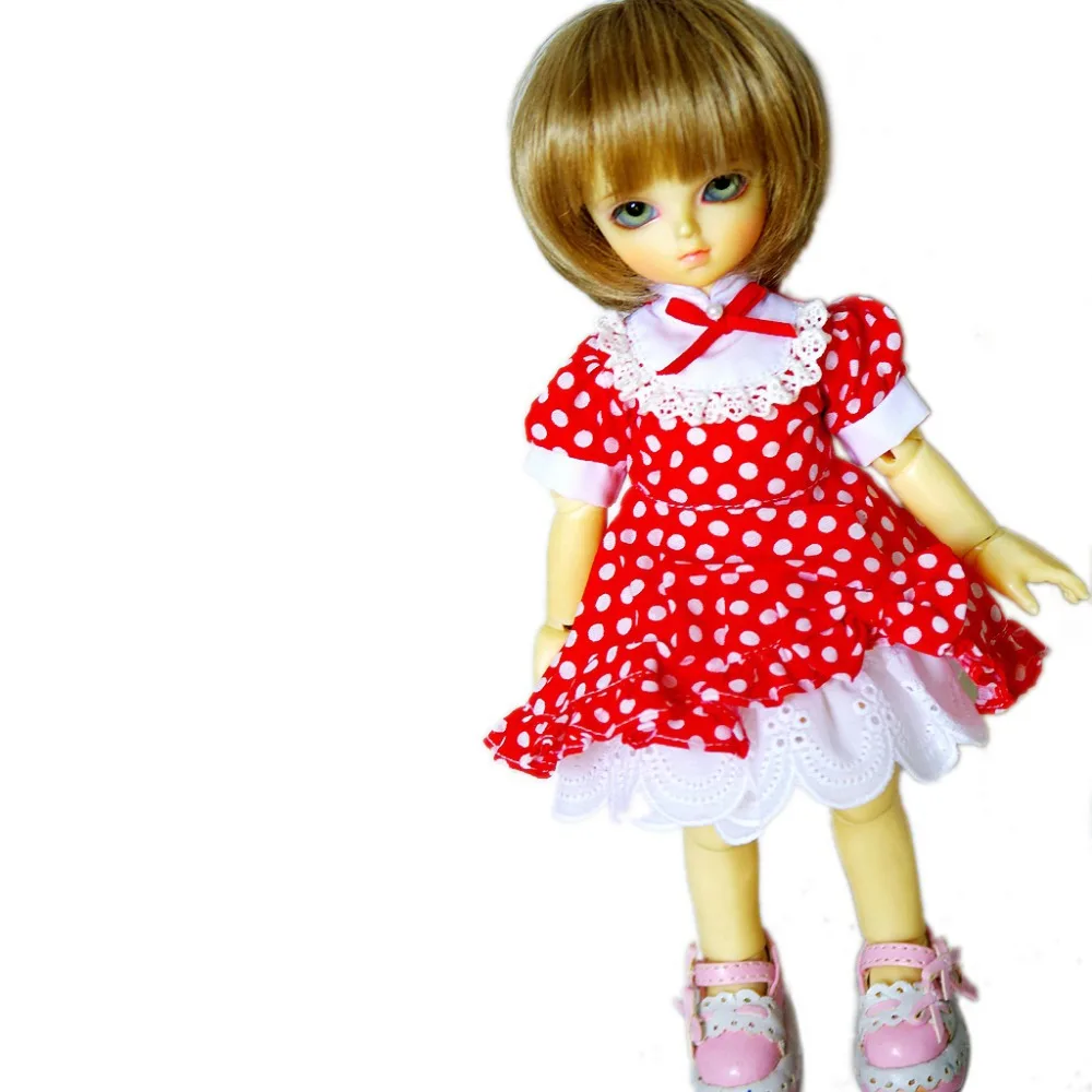 

[Wamami] 124 # платье с воротником-стойкой в красный горошек 1/6 SD AOD DOD BJD Dollfie