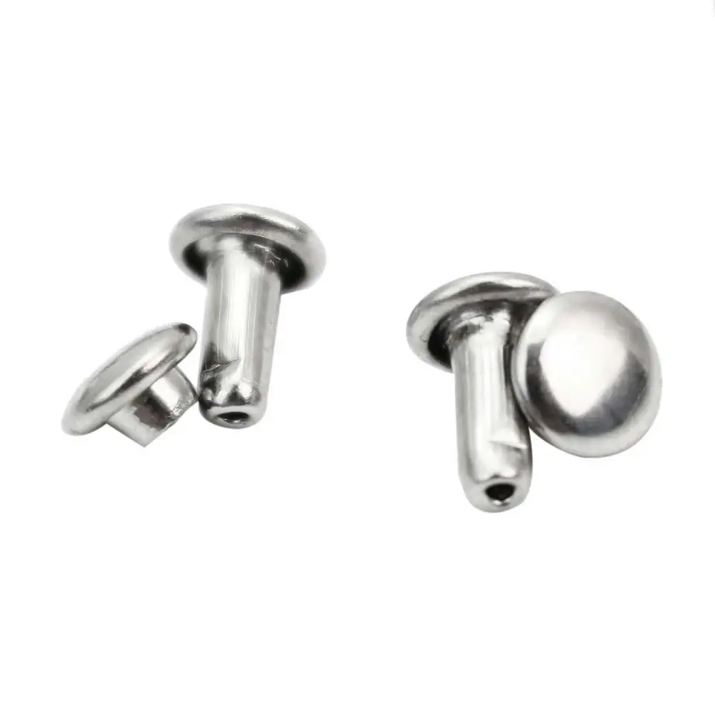 

Sliver Punk Spikes Studs Round Flat Mushroom Decorative Rivets DIY Set for Clothes Clothing Bag Shoes Leather 100x 6mm