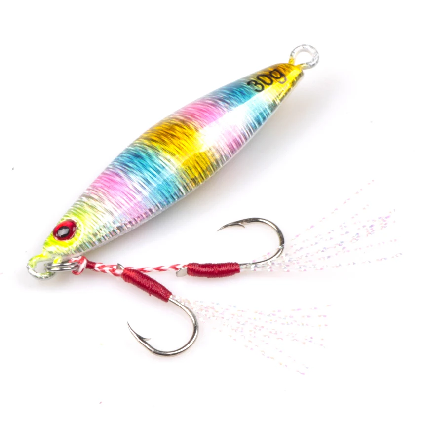LUSHAZER Metal Spinner Jig Hard Bait 30g 40gSaltwater Jigging lead Fishing Lure Laser Body Sinking Crap Tackle fish | Спорт и
