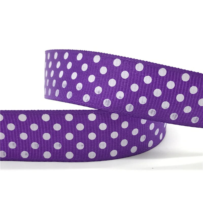 Purple 5 ярдов/партия 3/4 ''(20 мм) корсажная лента с принтом в горошек бант для волос вечерние Рождественские Свадебные украшения рукоделие Подарочная Упаковка - Цвет: Purple