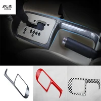 1pc car stickers carbon fiber abs material gear handbrake panel decoration cover for 2003 2012 volkswagen vw beetle