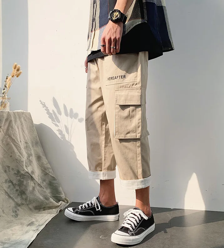 

Fashion Men's Pants Pocket Camouflage Pattern Men Cool HipHop Loose Joggers Pants Trousers Men Belt Men Streetwear