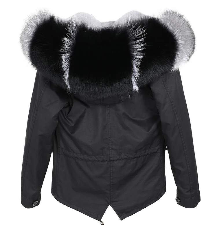 OFTBUY новая парка натуральный мех пальто зимняя куртка женская натуральный Лисий Мех Воротник теплая свободная подкладка из кроличьего меха Рекс пальто съемный