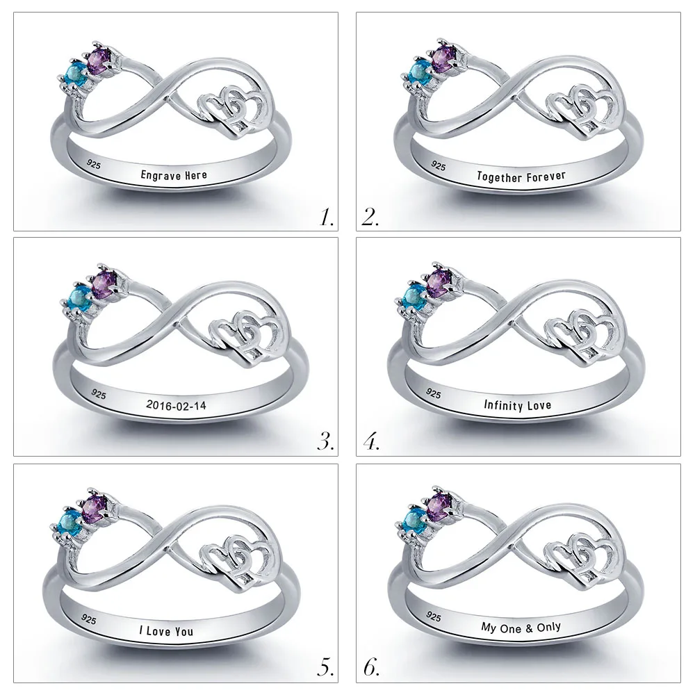 925 Стерлинговое Серебро Персонализированные ювелирные изделия кольцо