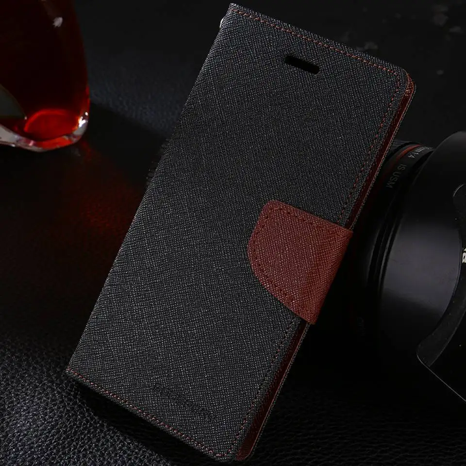 Black add Brown Goospery кожаный чехол-бумажник с откидной крышкой чехол для samsung Galaxy A10 A20 A30 A40 A50 A70 M10 M20 M30 S10 S9 S8 плюс S7 край - Цвет: Black add Brown