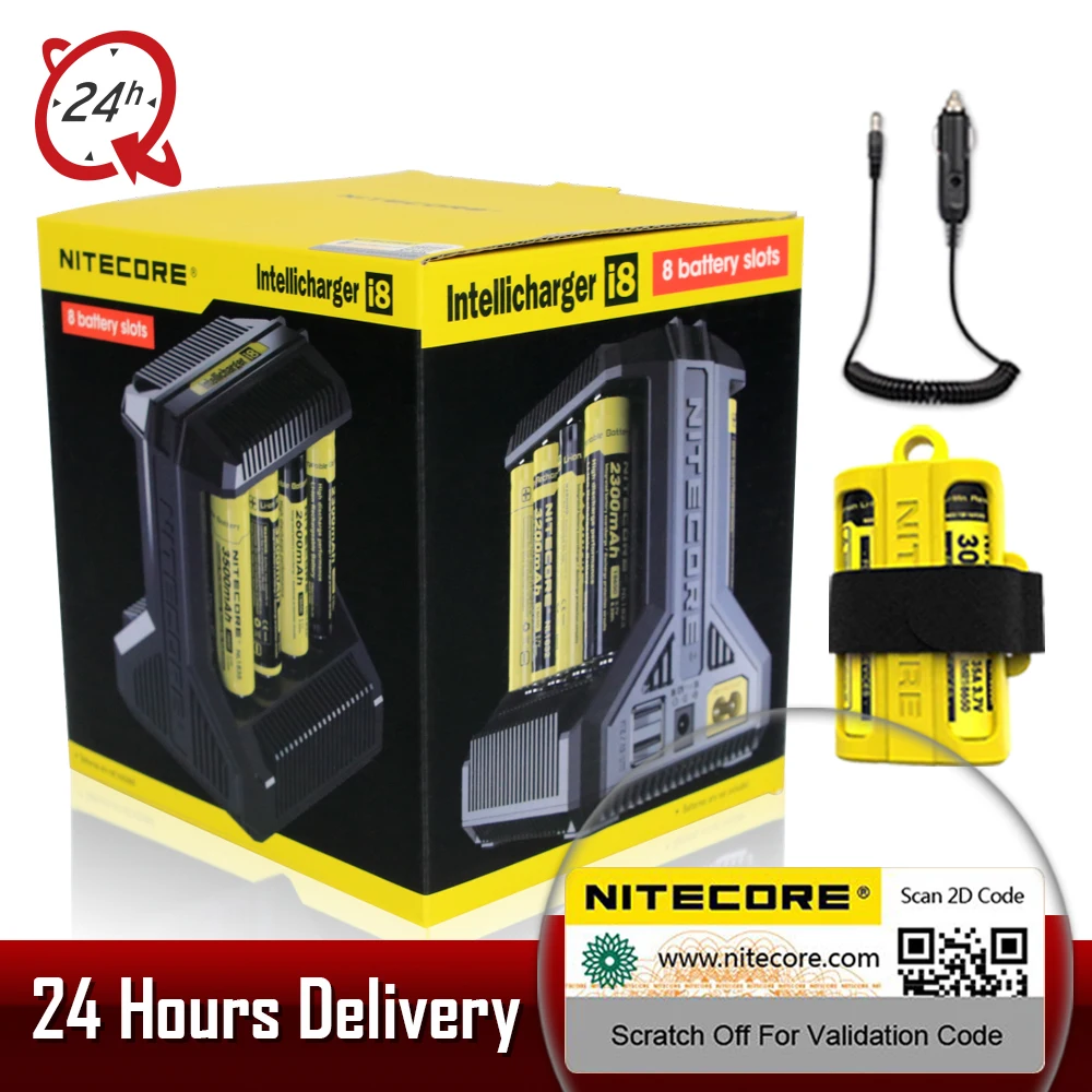 100% оригинальное зарядное устройство Nitecore I8 Новинка I2 I4 ЖК интеллектуальное Li Ion