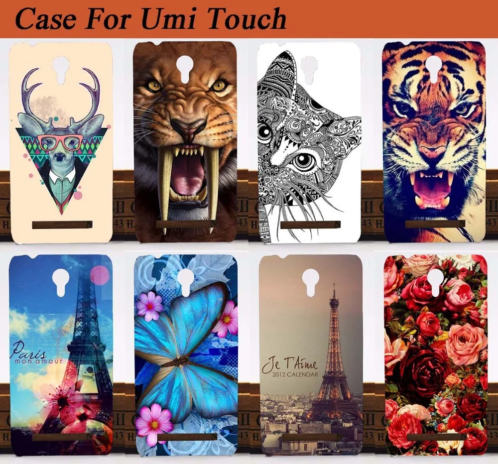 Жесткий чехол из ПК с принтом цветов животных башен для сенсорной задней крышки