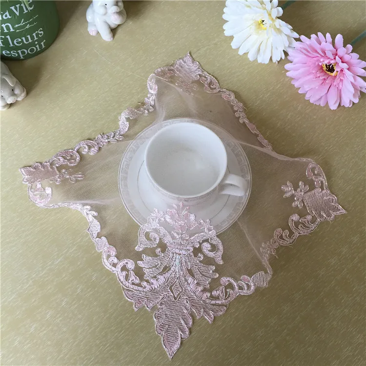 Блестящий белый цветочный кружевной коврик с вышивкой Рождественская столовая