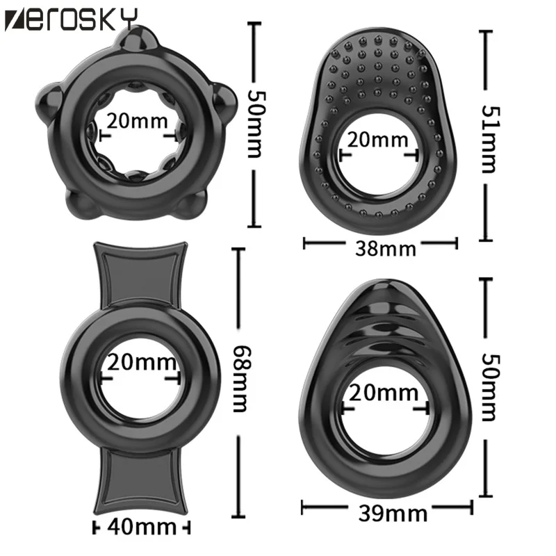 4 шт./компл. силиконовое кольцо для пениса Эрекция продлевает пенис увеличенный