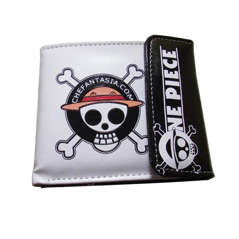 Короткий кошелек из искусственной кожи с красочным принтом Аниме one piece Luffy's skull
