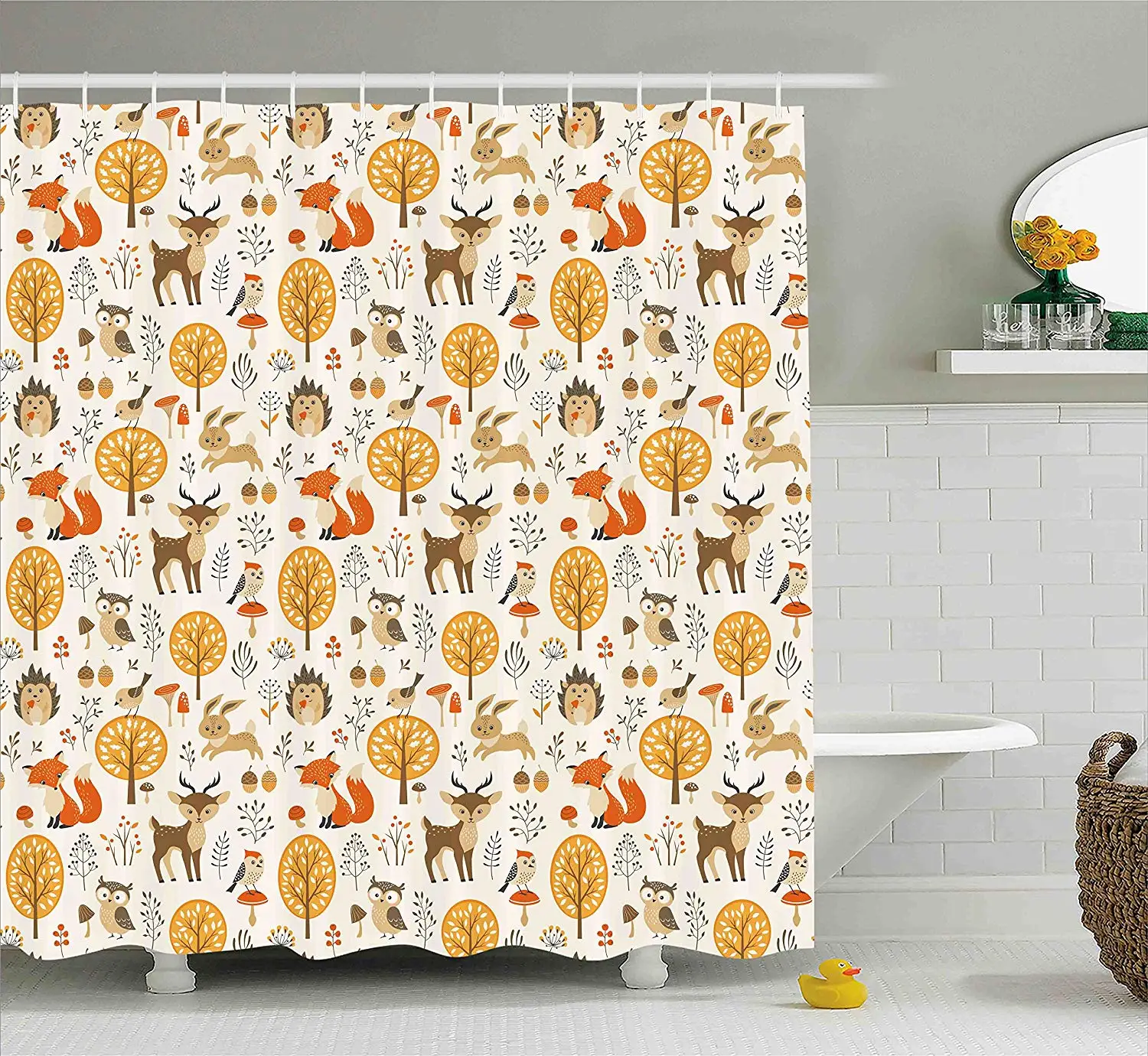 Мультяшная душевая занавеска для детей детской комнаты украшения BaOwls олени