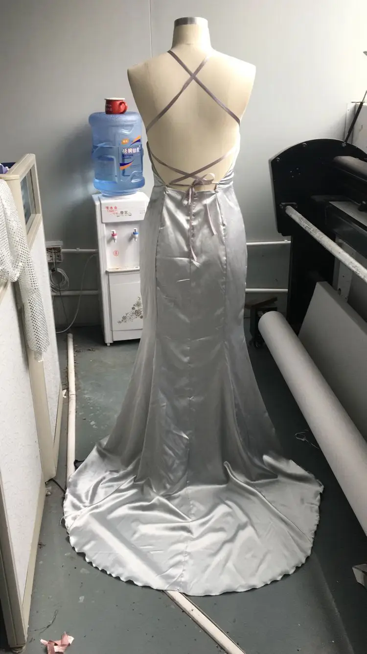 

robe Mariage Mermaid Grey Lace Satin Cheap Bridesmaid Dresses Long 2017 Cheap Prom Dresses Party Gowns Price Under 50
