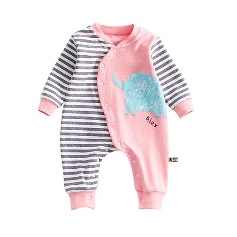 Животное жираф слон лев мультфильм для маленьких девочек Комбинезоны малышек с