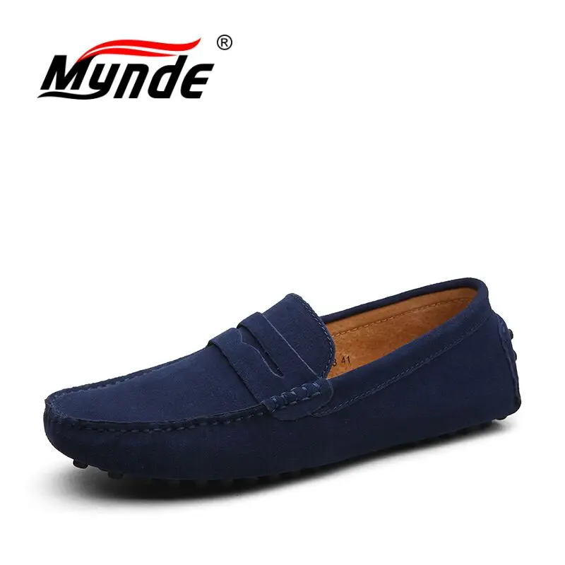 Mynde Brand Big Size Cow Suede Leather Men Flats 2018 New Casual Shoes High Quality Loafers Moccasin Driving | Обувь