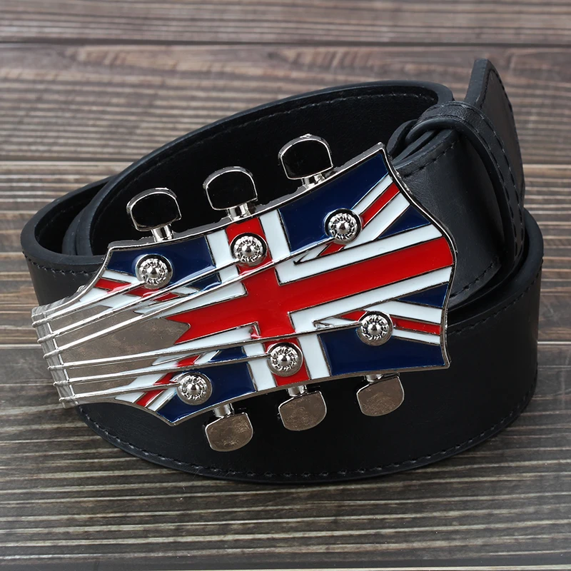 The British flag guitar modelling belt buckle fashion belt