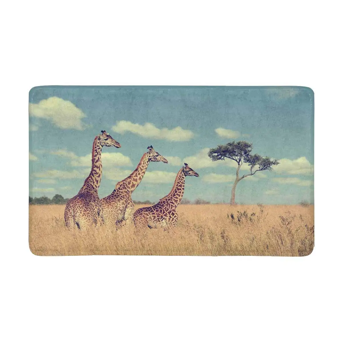 Группа Жираф в национальном парке Кения Африканский Внутренний дверной коврик