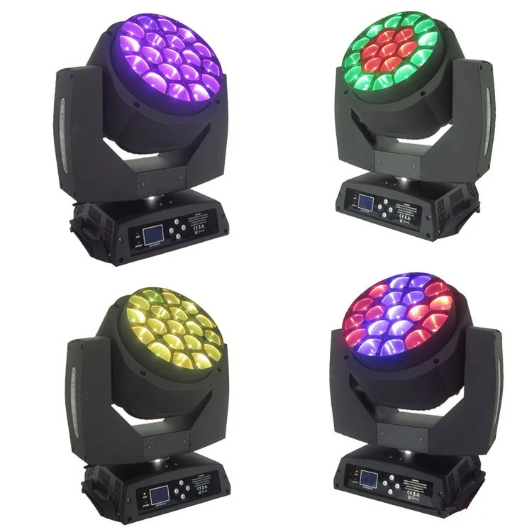 4 шт./лот большой пчелиный глаз Led Moving Head Beam Wash Light AC 110V 240V Zoom функции 19*15W RGBW в 1