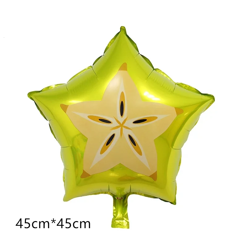 1pc Carambola 1 шт. новые пищевые овощи баллоны мультфильм фрукты фольга воздушные шары для дня рождения детское украшение душевой кабины детская тема вечерние поставки игрушки - Цвет: 1pc Carambola